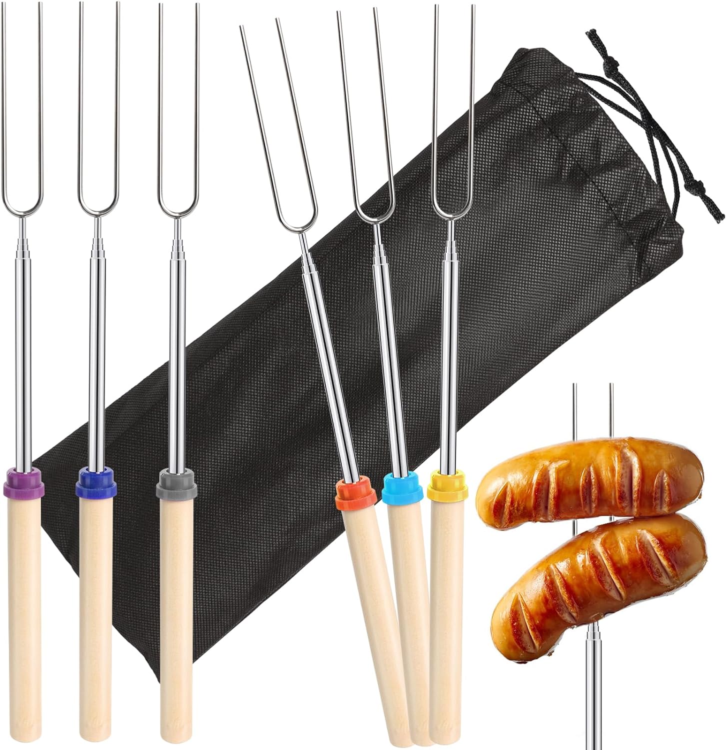 6Pcs Stainless Steel Telescopi - огляд і ціна Corn Dog Stick